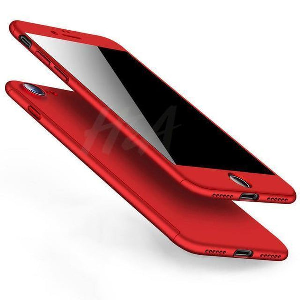 Planet Gates Red / For iPhone X H&A 360 Full Cover Phone Case For iPhone X 8 6 6s 7 Plus 5 5s SE PC Protective Cover For iPhone 7 8 Plus Case Cover With Glass