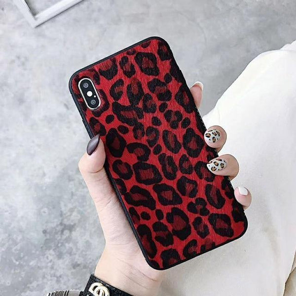 Planet Gates Red / For iPhone X USLION Winter Warm Plush Case For iPhone XS MAX XR X Furry Leopard Print Phone Cases For iPhone 7 8 6 6s Plus Soft Cover Coque