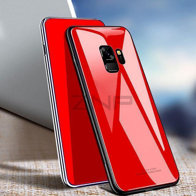 Planet Gates ZNP Luxury Back Glass Cover Case For Samsung Galaxy S9 S8 Plus Tempered Glass Phone Cases For Samsung Note 8 S7 Edge S8 S9 Case