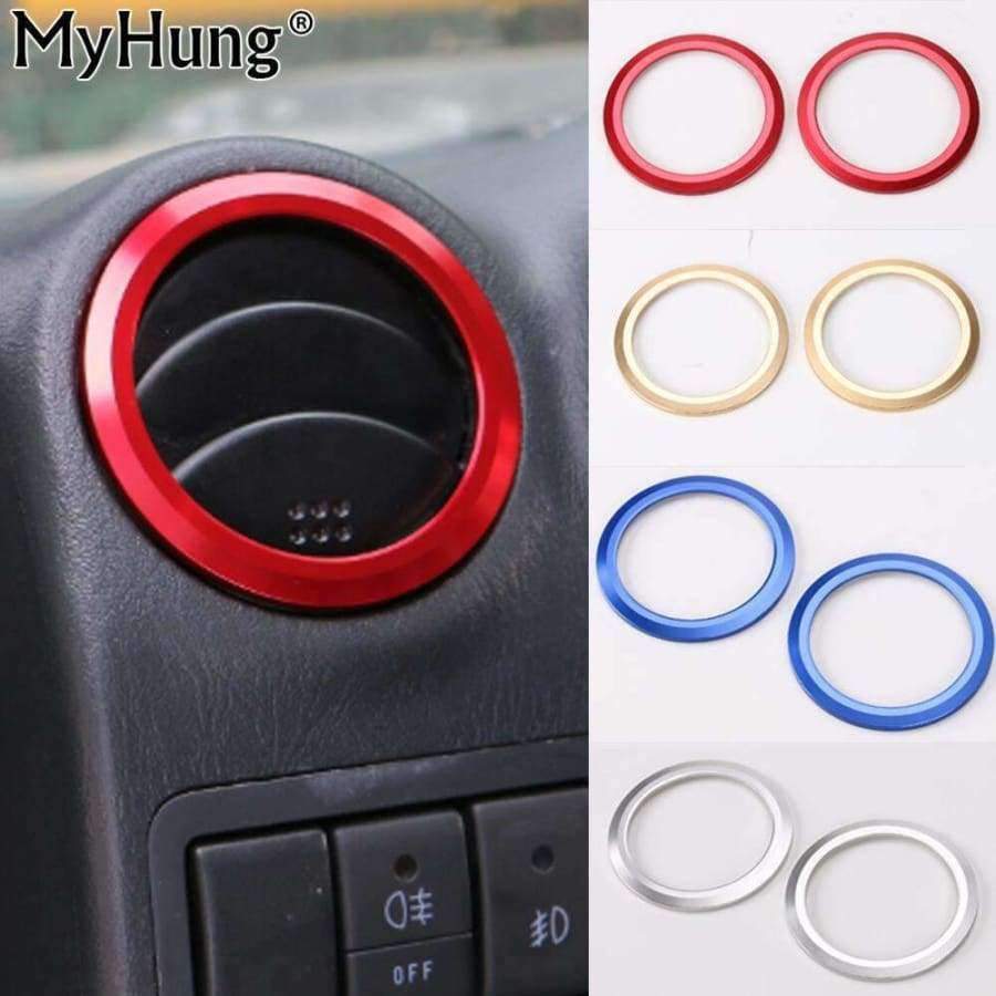 Planet Gates Red For Suzuki Jimny 2007 To 2015 Car Air Conditioning Vent Cover Aluminium Decoration Trim Round Sticker Interior Accessories 2pcs