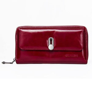 Planet Gates Red Genuine Leather Clutches Women Bag Coin Purse Handbag Passport Cover Long Wallets Fashion Card holder Wallet