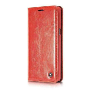 Planet Gates Red / Genuine Leather Genuine Leather Flip Cover For Samsung Galaxy Note 9 Leather  Wallet Brand Phone Case For Galaxy Note 9 capa Retro