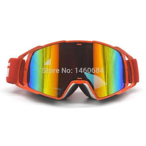 Planet Gates Red Goggle Tinted UV Stripe Motorcycle Goggles Motocross Bike Cross Country Flexible Goggles Snow Ski Lunette