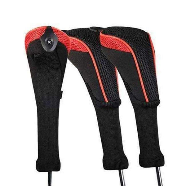 Planet Gates Red Golf Club Head Cover 3pcs/set Golf Accessories Interchangeable No. HeadCovers Protect Set CTMT-01