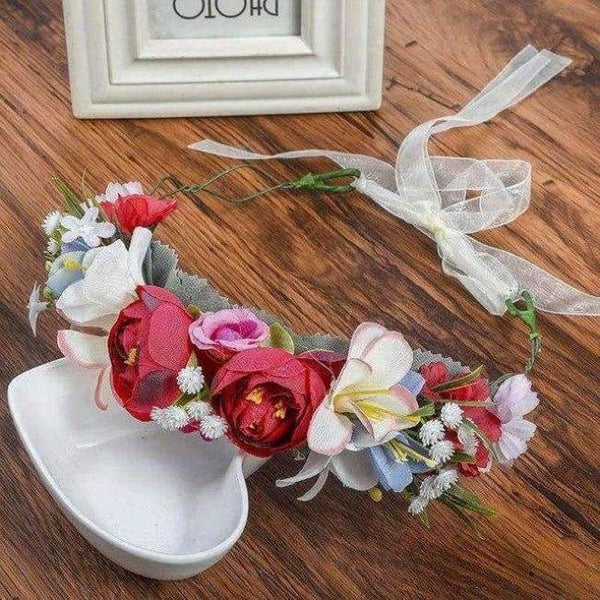 Planet Gates Red Haimeikang Lady Girl Boho Hair Accessories Wreath Floral  Crown Adjustable Purple  Wreath Crown Beach Vacation Headband