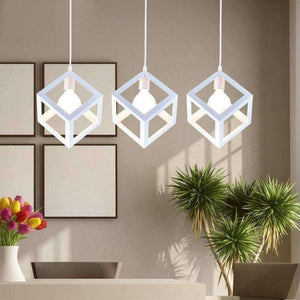 Planet Gates Red Hanging Light Square Lampshade E27 Bulb Retro Ceiling Light Fitting Lamp Guard Wire Cage Lamp Cover Lamp shades Chandelier