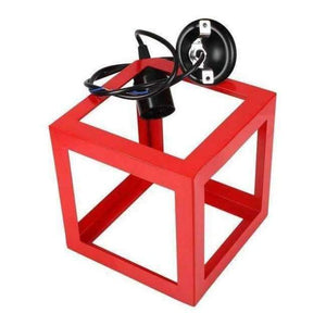 Planet Gates Red Hanging Light Square Lampshade E27 Bulb Retro Ceiling Light Fitting Lamp Guard Wire Cage Lamp Cover Lamp shades Chandelier