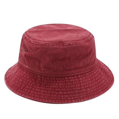 Planet Gates Red / head 55-58cm Fisherman Hat Panama Denim Bucket Hats Outdoor Men Women Washed Cotton Bucket Cap Fashion Hip Hop Gorros Bob Hat
