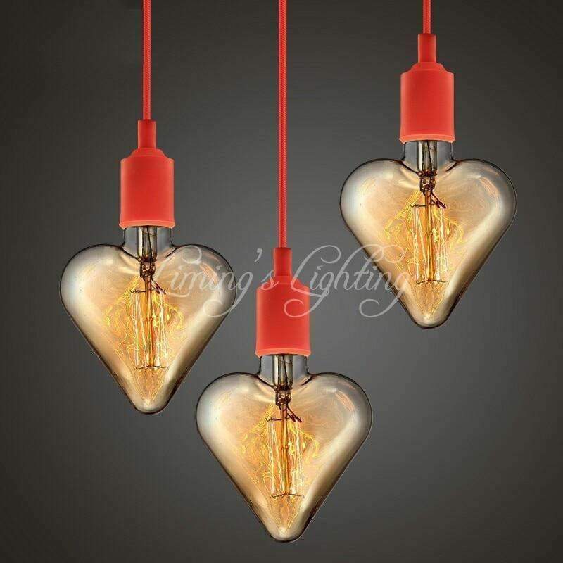 Planet Gates Red Heart shade Incandescent Filament Bulbs Vintage LED Light Bulbs E27 Antique Glass 40W 220V Edison Bulb Lamp Home Decoration