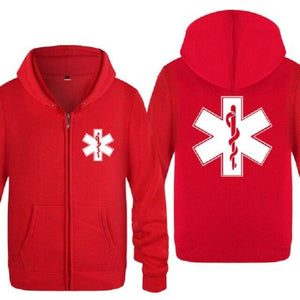 Planet Gates red hoodies 2 / L Emergency Ambulance Printed Hoodies Men Brand Fleece Long Sleeve Mens Jacket Sweatshirt Coat Winter Hoody Moletom Sudaderas