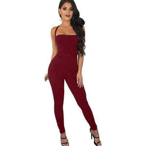 Planet Gates red Iron ring / L Backless Rompers Tights Female Jumpsuits For Women 2018 Overalls Plus Size Playsuit Casual Black One Piece Bodysuit