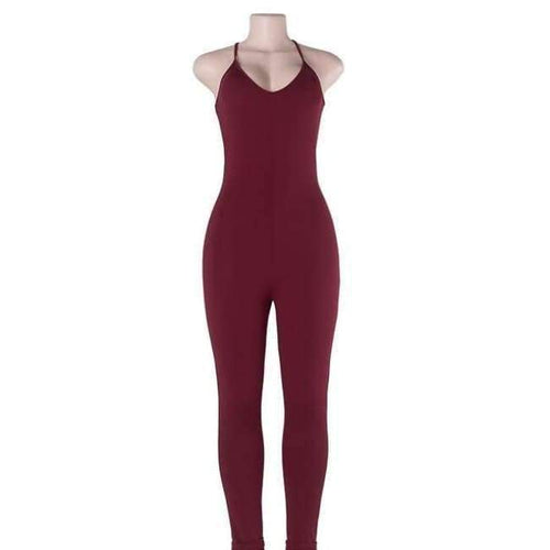 Planet Gates Red Jumpsuit / L / United States New Arrival Regular Casual Fashion V-Neck Sexy Rompers Womens Jumpsuit for Women 6 Colors Jumpsuit