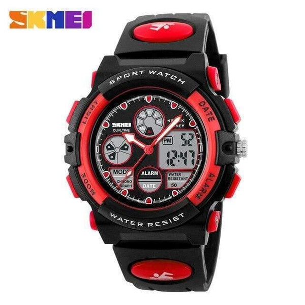 Planet Gates red Kids Sports Watches Children For Girls Boys Waterproof Military Dual Display Wristwatches LED Waterproof Watch 1163