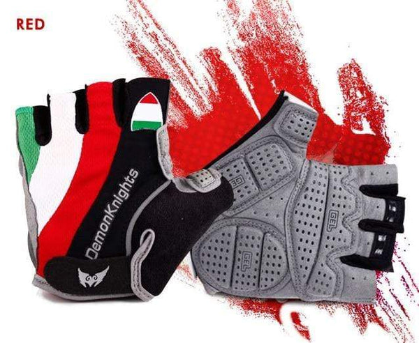 Planet Gates Red / L Bike Gloves Bicycle Mtb Cycling Glove Bicicleta Short Guantes Ciclismo Lycra Spandex Half Sports Cotton Nylon Linen Riding Men