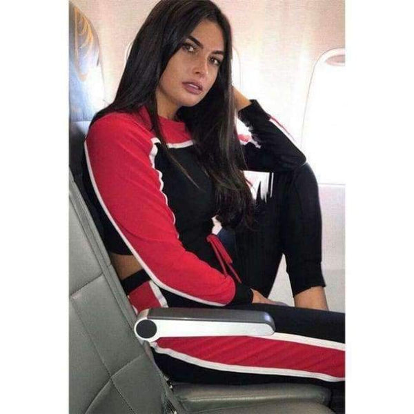 Planet Gates Red / L Color Women Suit 2018 Women Set Autumn 2 Piece Set Women Sporting Tracksuit Sportswear Two Piece Set Sweatshirt Set