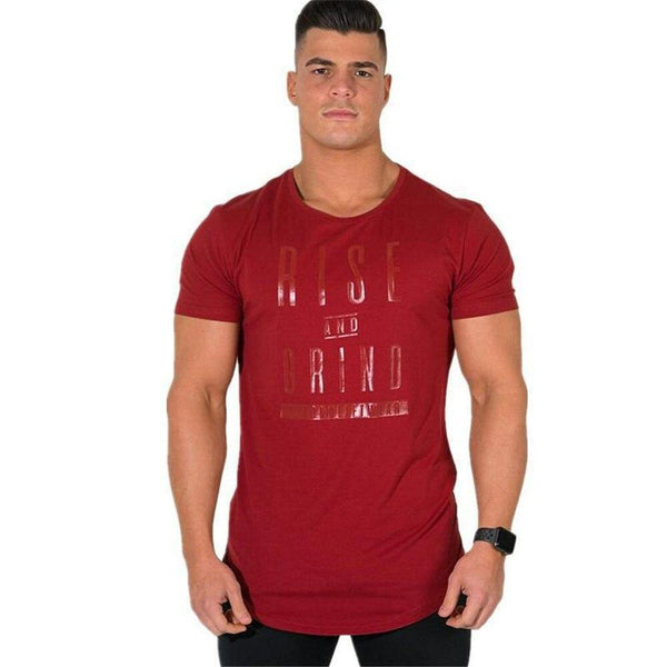 Cotton Casual Short Sleeve T Shirt Men Gyms Fitness Slim T-shirt Summer O-Neck Black Print Tee Tops Male Jogger Workout Clothing