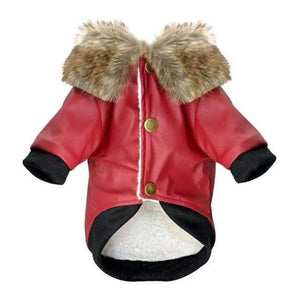 Planet Gates Red / L Dog Clothes Leather Coat Winter Dog Jacket Coat For Small Dogs Pets Pug French Bulldog Schnauzer roupa cachorro