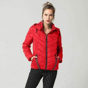 Planet Gates Red / L Fashion Autumn Winter Jacket Women Down Parkas Outerwear Womens Hooded Coats Slim Cotton Padded Jacket Female FICUSRONG 2018