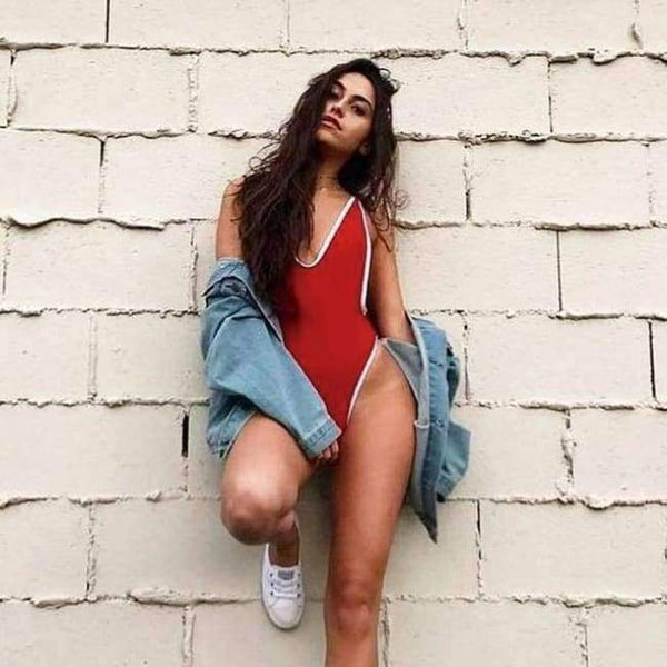 Planet Gates Red / L One Piece Swimsuit 2018 Sexy Swimwear Women High Waist Bathing Suit Backless Bodysuit Summer Beach Wear Feminina Biquini