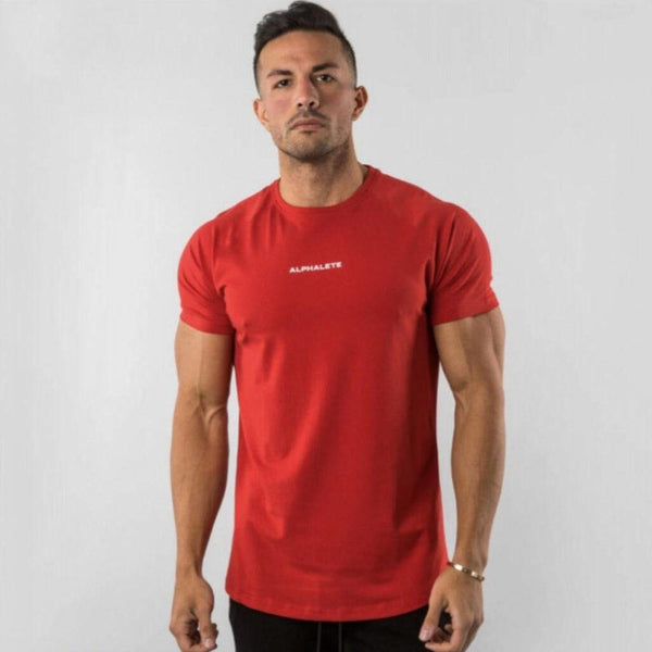 Short Sleeve Skinny T-shirt Men's Summer Casual Cotton Tees Tshirt Tops Male Gym Fitness Bodybuilding Crossfit Workout Clothing