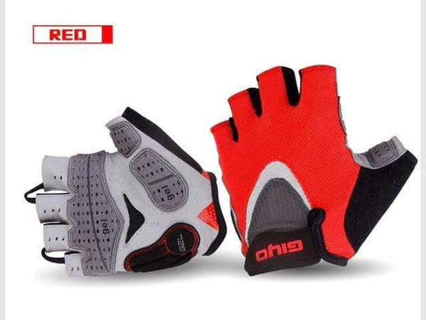 Planet Gates Red / L Summer Cycling Gloves Gel Half Finger Shockproof Sport Gym Gloves MTB Mountain Bicycle Bike Gloves For Men/women Antil-skip