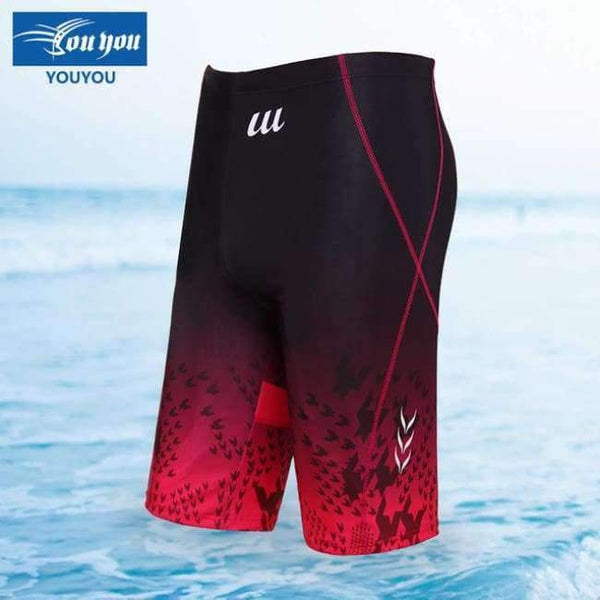 Planet Gates Red / L Swimwear Men Shorts swimsuit Competitive Bathing suit Competition Trunk Waterproof Beach Tight Briefs Blue Red Plus Size