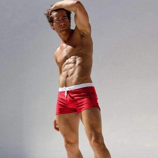 Planet Gates Red / L Swimwear Men Swimsuit Maillot De Bain Swim Suits Boxer Shorts Swim Trunks Swimming Surf Banadores Sunga zwembroek heren