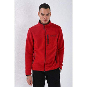 Planet Gates Red / L / TURKEY Casual Zipper Sweatshirts Male Tracksuit Fashion Jacket Mens Clothing Outerwear Sweatshirt Men's Pocket Zipper Sweatshirt Slim Fit Stand Collar Fleece No Hoodie Sport Clothing 87890