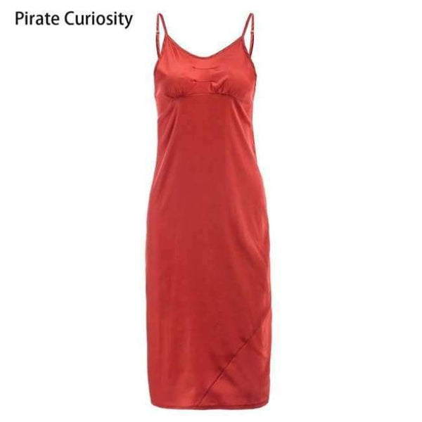 Planet Gates Red / L Under Dress For Women Anti Emptied Intimates Everyday Slip Dresses Spaghetti Cami Underdress