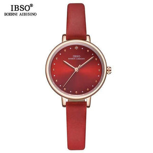 Planet Gates Red Ladies Quartz Watch Leather Strap Montre Femme Fashion Women Wrist Watches Relogio Feminino Female Clock