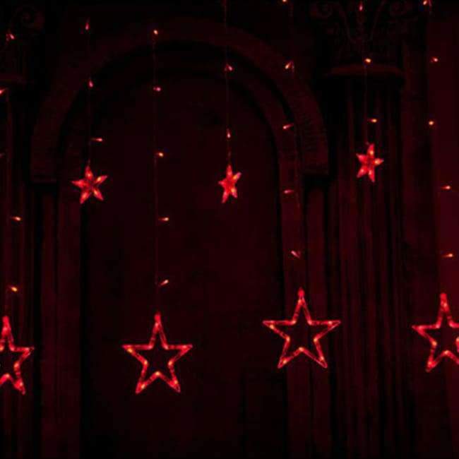 Planet Gates Blue 48star LAIMAIK AC110V or 220V Holiday Lighting LED Fairy Star Curtain String luminarias Garland Decoration Christmas Wedding Light 2M