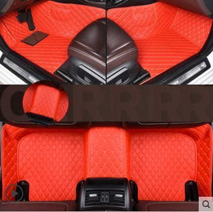 Planet Gates Red Leather car floor mats for Toyota Rav4 2009-2014 2015 2016 2017 2018 Custom auto foot Pads automobile carpet cover