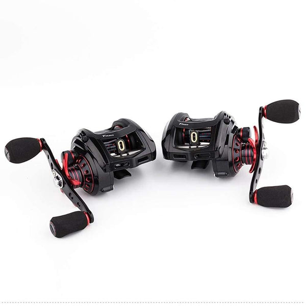 Planet Gates Red / Left Hand Retrieve Bait Casting Reel Big Game 13kg Max Drag Saltwater Fishing Reel 11+1 BB 7.1:1 Aluminium Alloy Body Jigging Fishing Reel