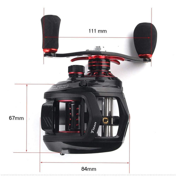 Planet Gates Red / Left Hand Retrieve Bait Casting Reel Big Game 13kg Max Drag Saltwater Fishing Reel 11+1 BB 7.1:1 Aluminium Alloy Body Jigging Fishing Reel