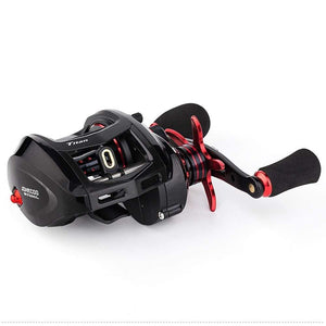 Planet Gates Red / Left Hand Retrieve Bait Casting Reel Big Game 13kg Max Drag Saltwater Fishing Reel 11+1 BB 7.1:1 Aluminium Alloy Body Jigging Fishing Reel
