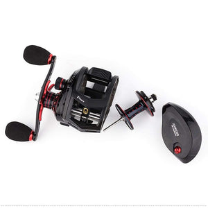 Planet Gates Red / Left Hand Retrieve Bait Casting Reel Big Game 13kg Max Drag Saltwater Fishing Reel 11+1 BB 7.1:1 Aluminium Alloy Body Jigging Fishing Reel