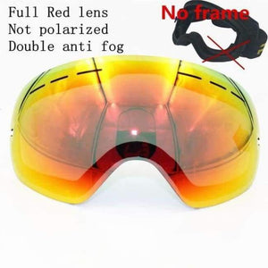 Planet Gates Red lens (No frame) Ski goggles layers lens Adult  anti-fog UV400 ski glasses skiing snowboard men women snow goggles 025 4 colors