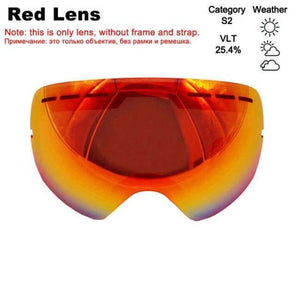 Planet Gates Red Lens Ski Glasses Double Lens UV400 Anti-fog Ski Goggles Snow Skiing Snowboard Motocross Goggles Ski Masks or Eyewear
