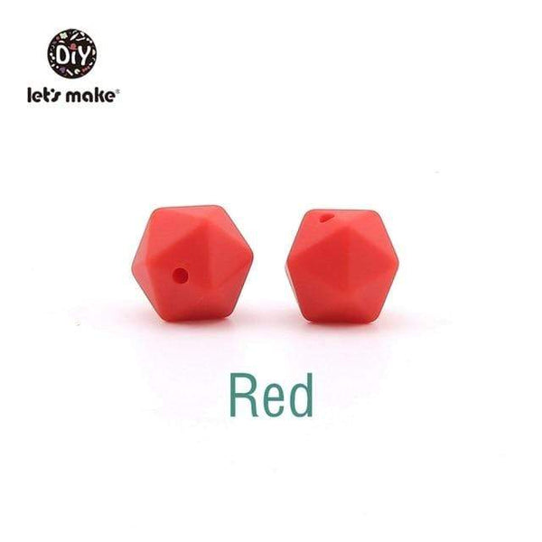 Planet Gates Red Let's Make 10pc 14mm Silicone Beads Hexagon Bpa Free Silicone Teether Diy Teething Toy Baby Chewable Accessories Baby Teether