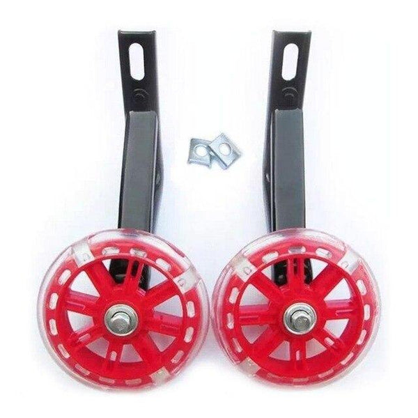 Planet Gates Red / M 1 Pair Children Kids Bicycle Bike Training Wheels Flash Stabilisers Safe For Cycling Balance YS-BUY