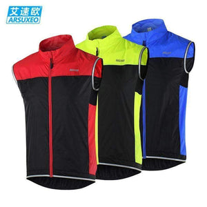 Planet Gates Red / M ARSUXEO Men's Cycling Vest with Reflective Stripe Windproof Outdoor Sports Sleeveless Jacket for Running MTB Bike Bicycle Vest