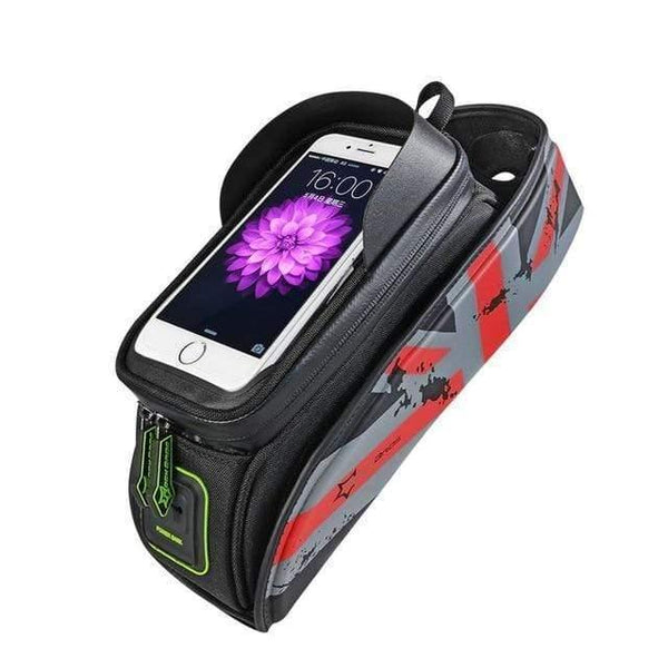 Planet Gates Red / M Bicycle Front Top Tube Bag Cycling Bike Frame Saddle Package For Mobile Phone Waterproof Touch Screen Bike Accessories