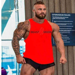 Planet Gates red / M Bodybuilding Fitness Mens Gym Tanktop Golds Vest Stringer Sports wear Undershirt Weight Lifting Sport Tank