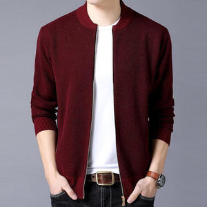 Planet Gates Red / M Brand-Clothing Jacket Men Casual  Collar Coat Men Solid Color Mens Clothes zipper Pockets Men's Jacket
