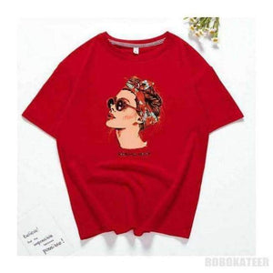 Planet Gates Red / M Casual Funny T shirt Women Tops Cotton Summer T-Shirt Woman Pink yellow black  2018 new  Round neck avatar printing