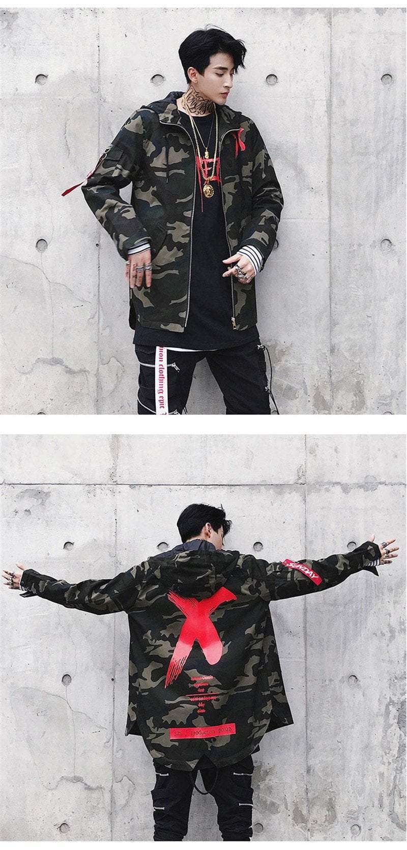 Planet Gates Red / M Patchwork Camouflage Men Bomber Jacket Coat Autumn  Pilot Flight Biker Jacket Men