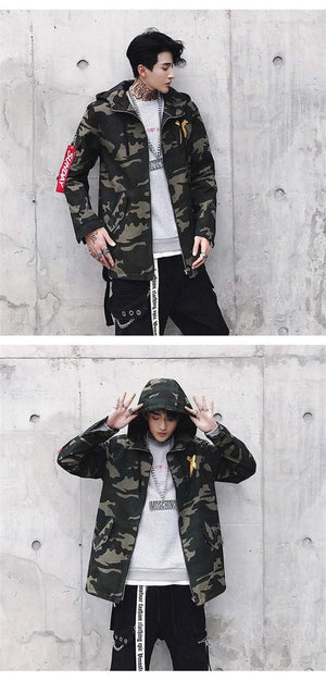 Planet Gates Red / M Patchwork Camouflage Men Bomber Jacket Coat Autumn  Pilot Flight Biker Jacket Men