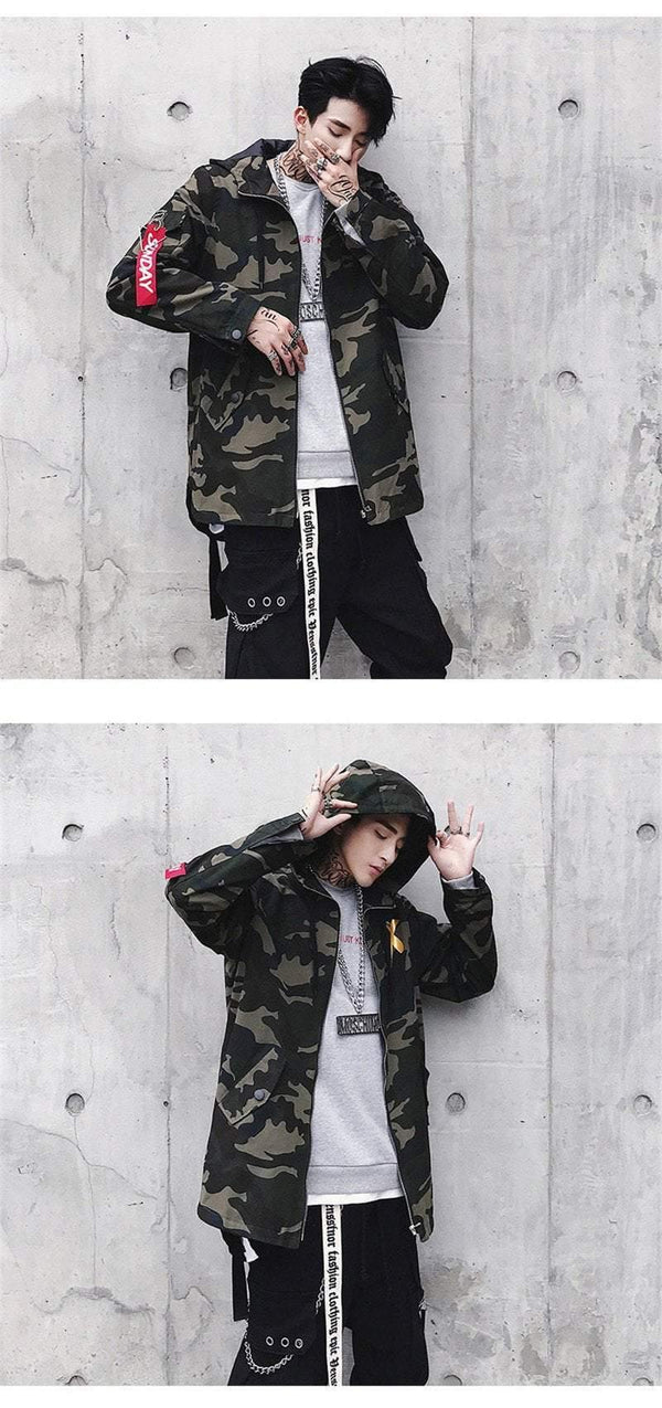 Planet Gates Red / M Patchwork Camouflage Men Bomber Jacket Coat Autumn  Pilot Flight Biker Jacket Men