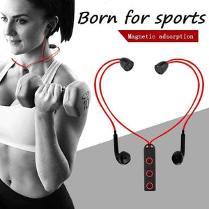 Planet Gates Red Magnetic Bluetooth Headset  Earphone Sport Running Headphone Bluetooth Earpiece With Mic Stereo Earbuds For all phone