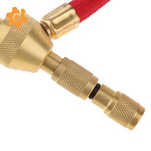 Planet Gates Red Mechanical Pointer Tire Pressure Gauge Tyre Deflator Kit with 4 Valve Cap for Automobile Cars Trucks